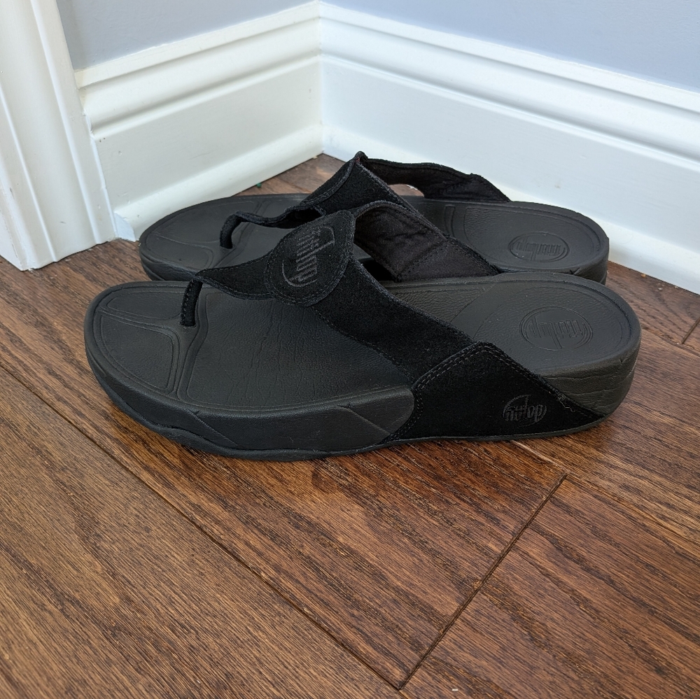 Fitflop Women's Black Oasis Thong Sandals Size 9 Wobbleboard - Picture 5 of 9